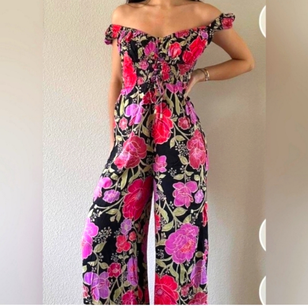 NWOT SUPER CUTE FREE PEOPLE "ROLLING HILLS" JUMPSUIT SIZE LARGE WOMENS